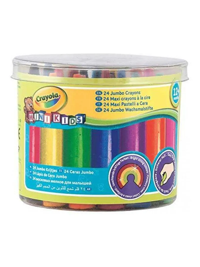 24 Maxi Crayons Cire Couleurs Assorties - N/A