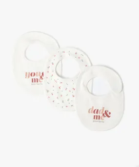 bavoirs bebe en velours (lot de 3) rose