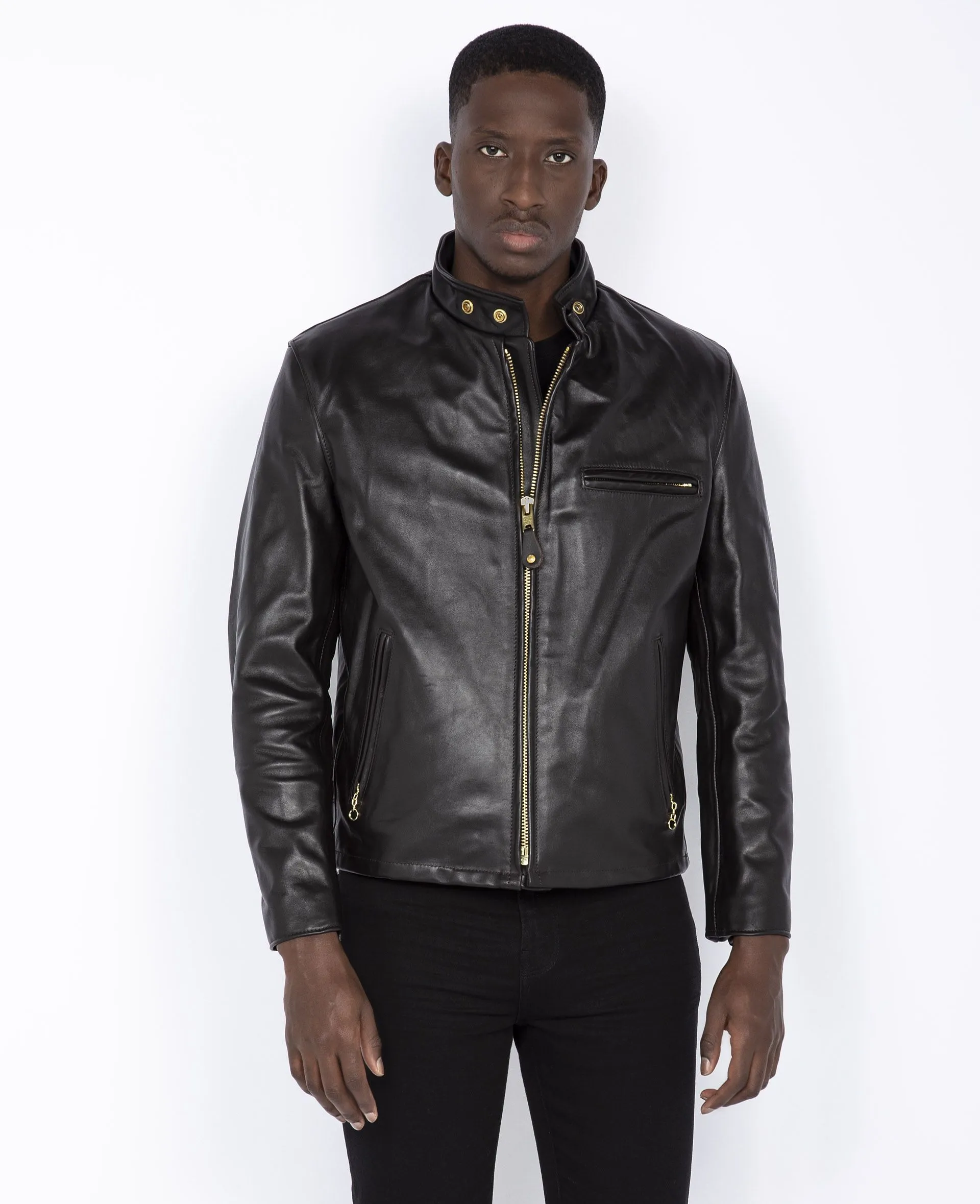 Blouson motard mythique USA, cuir de vachette