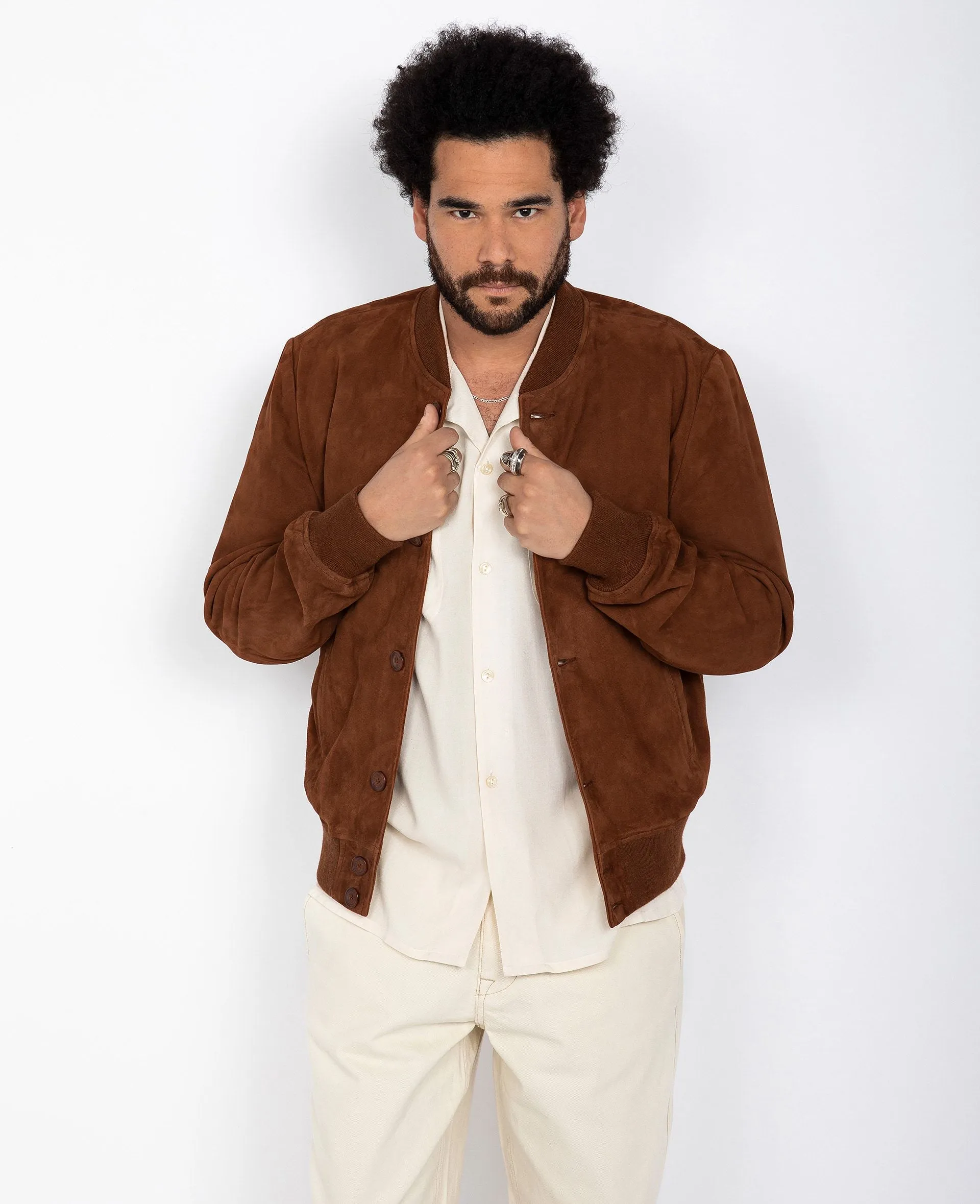 Blouson rétro, cuir de chèvre