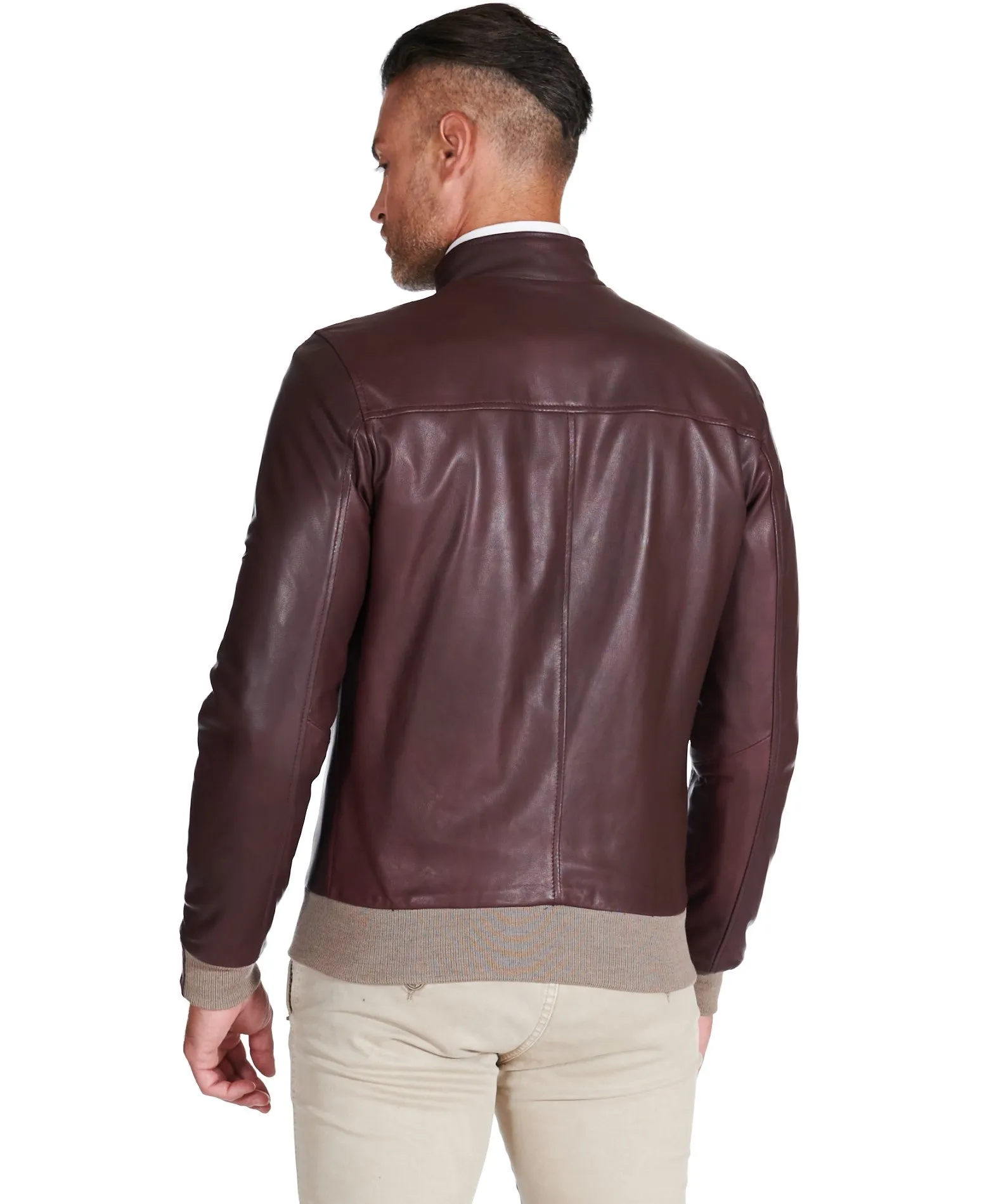 Bomber cuir homme veste en cuir bordeaux blouson cuir bordeaux 106