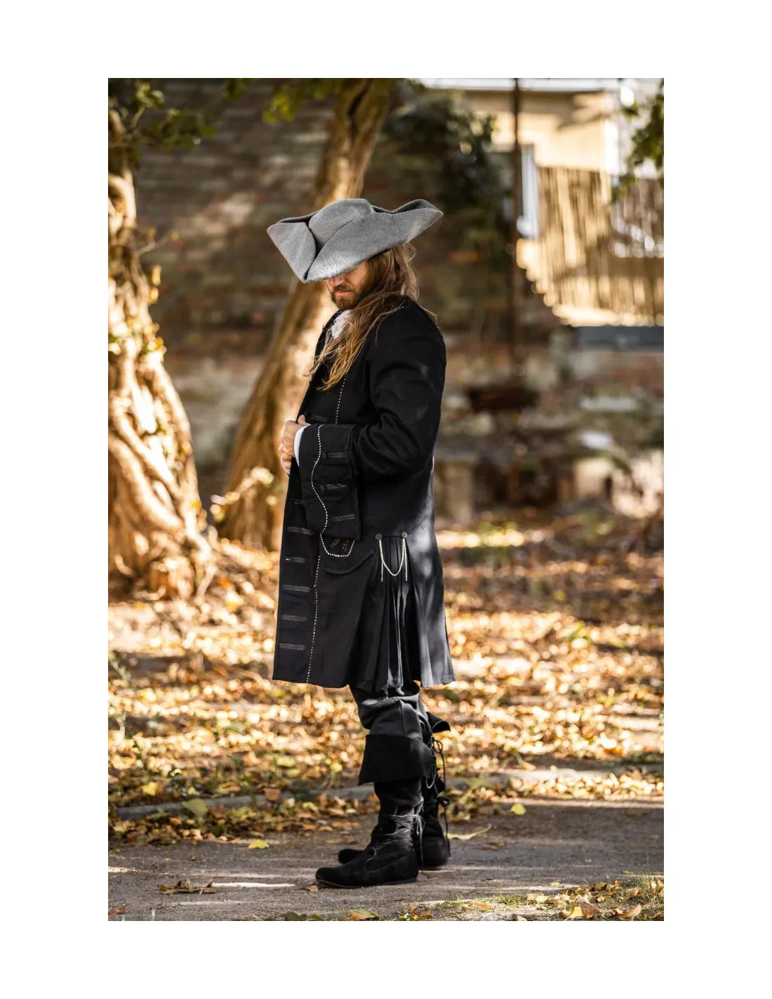 Bonnet tricorne pirate Hugo en laine, gris ⚔️ Boutique Épées