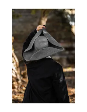 Bonnet tricorne pirate Hugo en laine, gris ⚔️ Boutique Épées