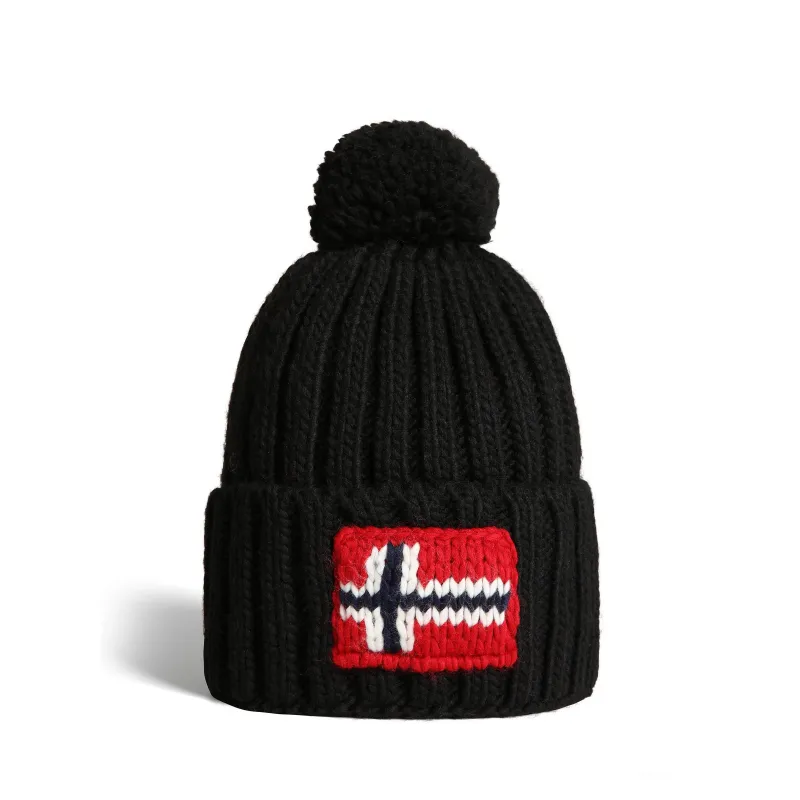 Bonnet à pompon en laine semiury noir - Napapijri | wimod