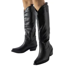 Bottes de cowboy Chapin isolées classiques noires le noir