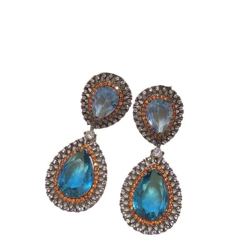 Boucles d’Oreilles Bleu Vintage