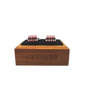 Boutons de manchettes rayures rouges - GRESLEY Costume pour homme Toulouse