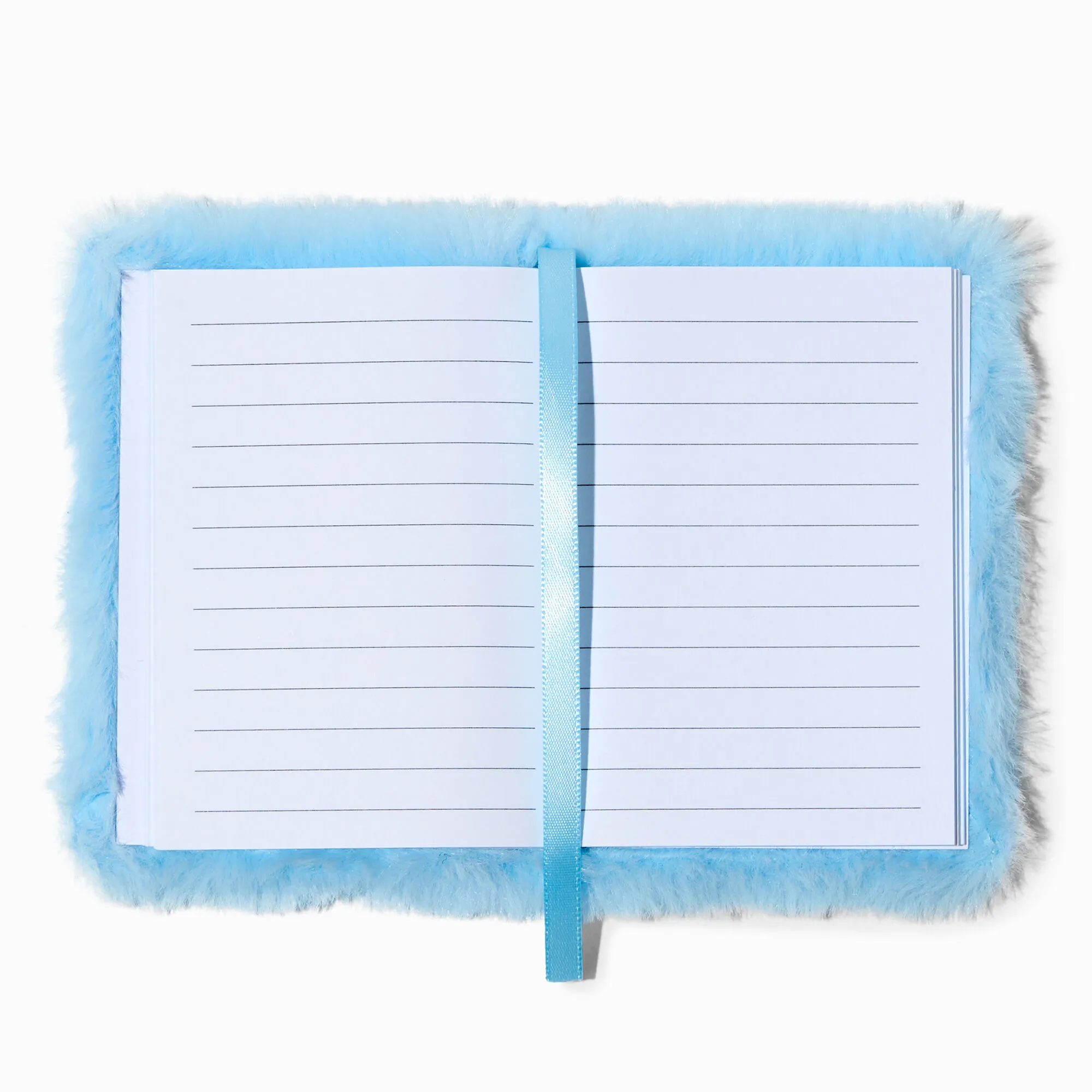 Cahier mini journal bleu en fausse fourrure « Head in the Clouds »