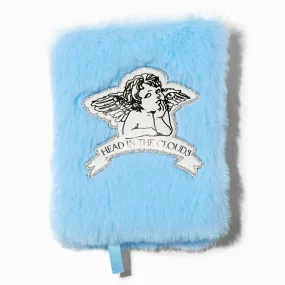 Cahier mini journal bleu en fausse fourrure « Head in the Clouds »