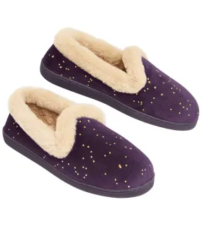 Chaussons en Velours et Fausse Fourrure