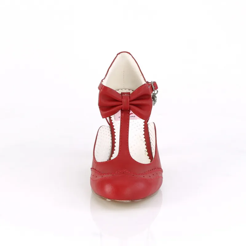 Chaussure vintage pin up Salomé rouge à noeud papillon, et talon bobine