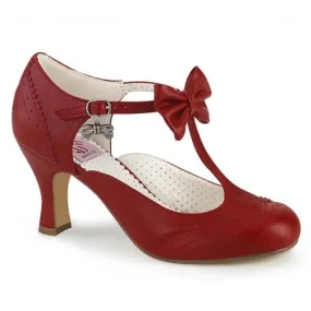 Chaussure vintage pin up Salomé rouge à noeud papillon, et talon bobine