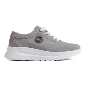 Chaussures de sport en cuir gris