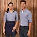 Chemise de Serveur Homme à Carreaux Bleu Marine Vichy - PREMIER