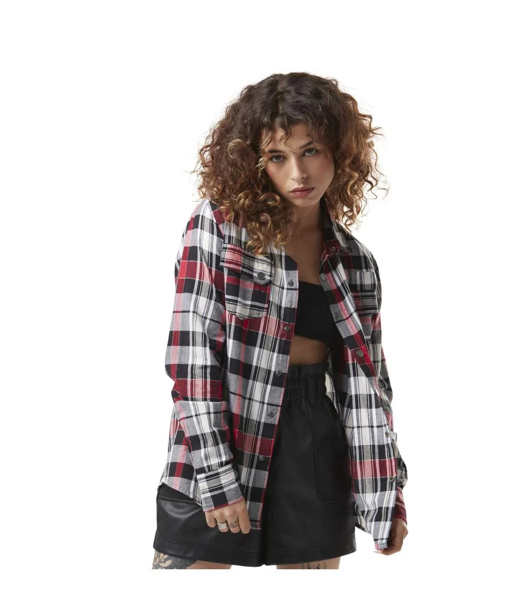 Chemise femme à carreaux tissés en coton Woven Checks Vondutch