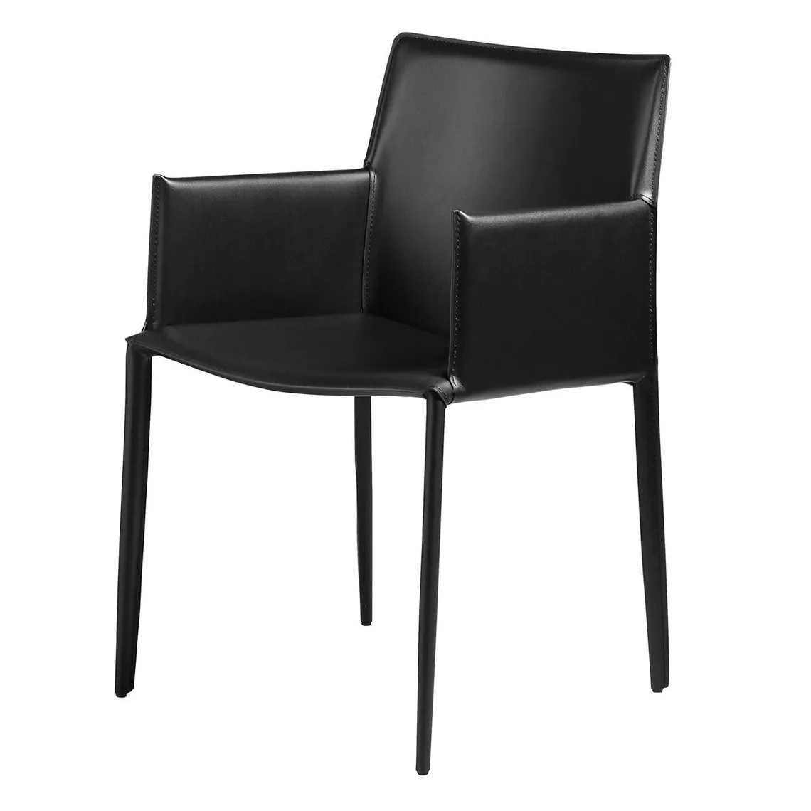 Fauteuil en cuir noir | 3 Suisses