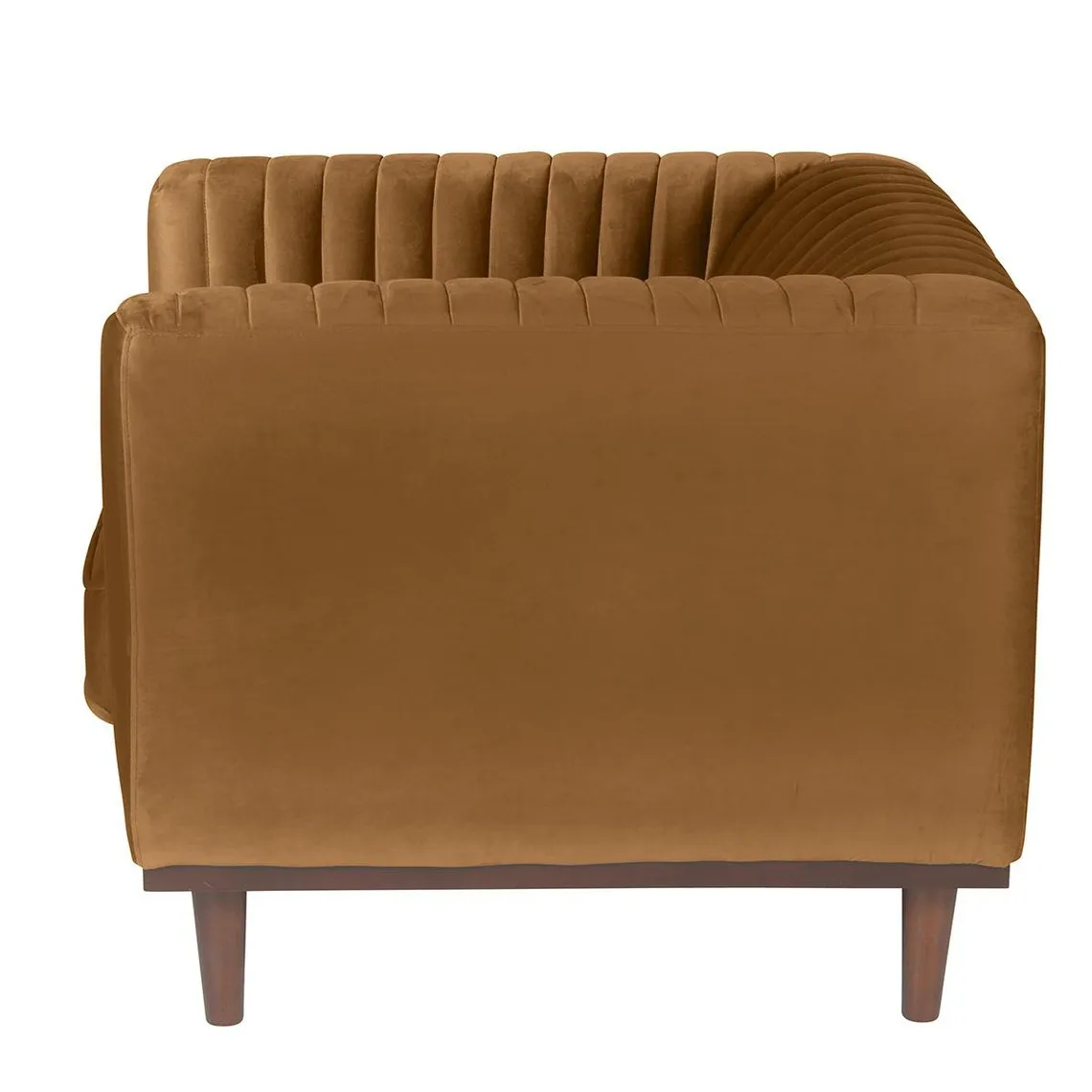 Fauteuil en velours caramel   | 3 Suisses