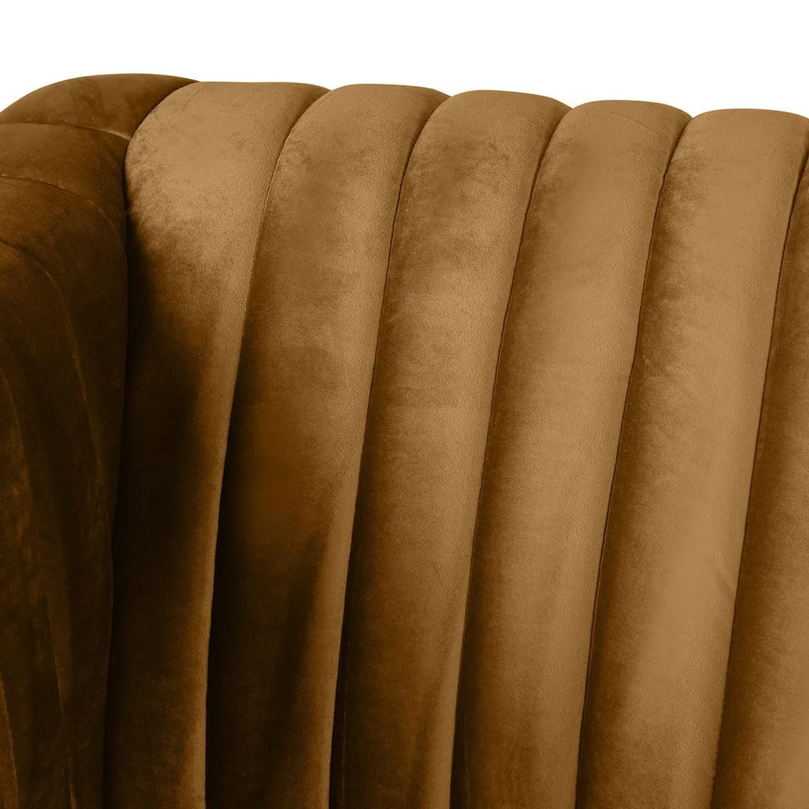 Fauteuil en velours caramel   | 3 Suisses