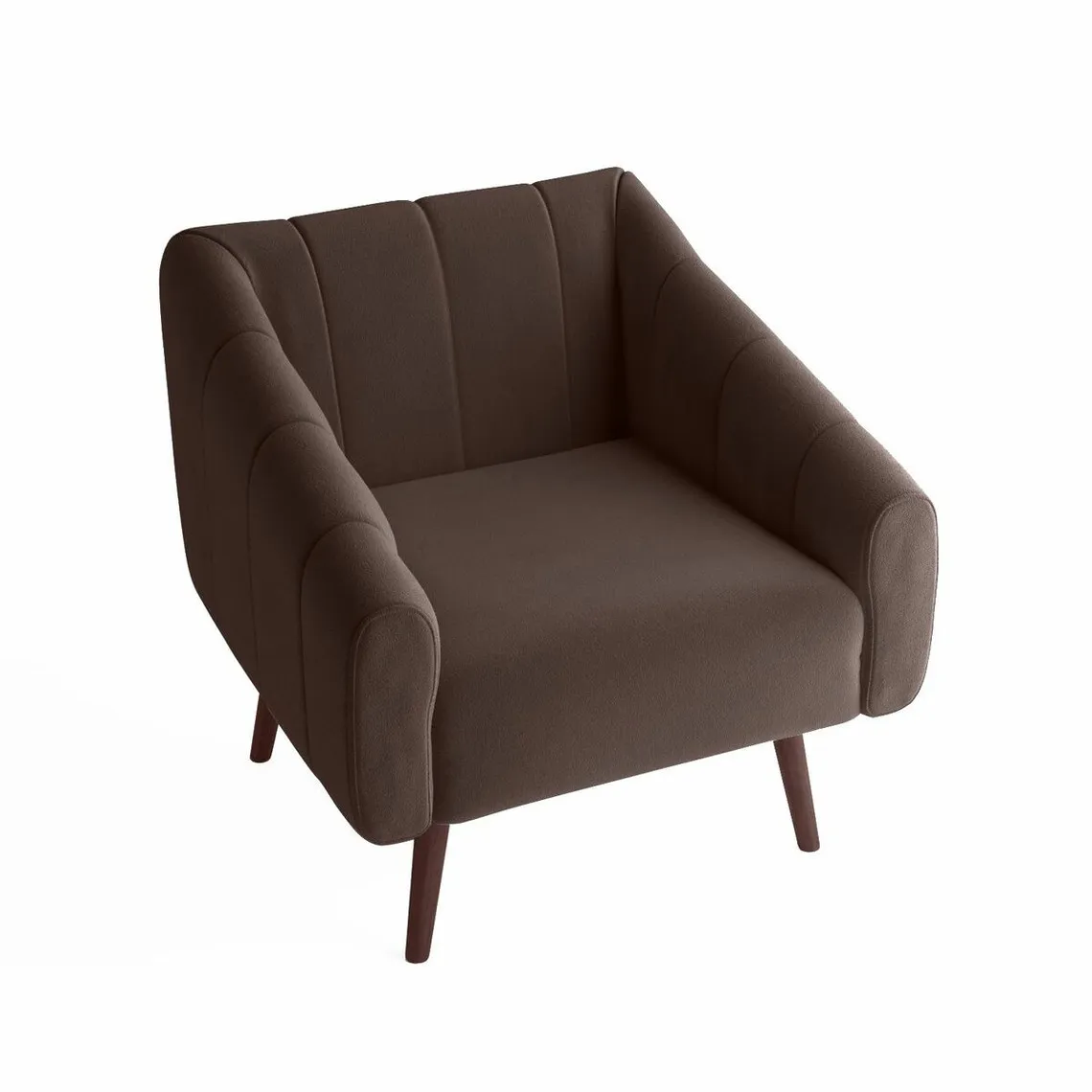 Fauteuil en velours marron | 3 Suisses