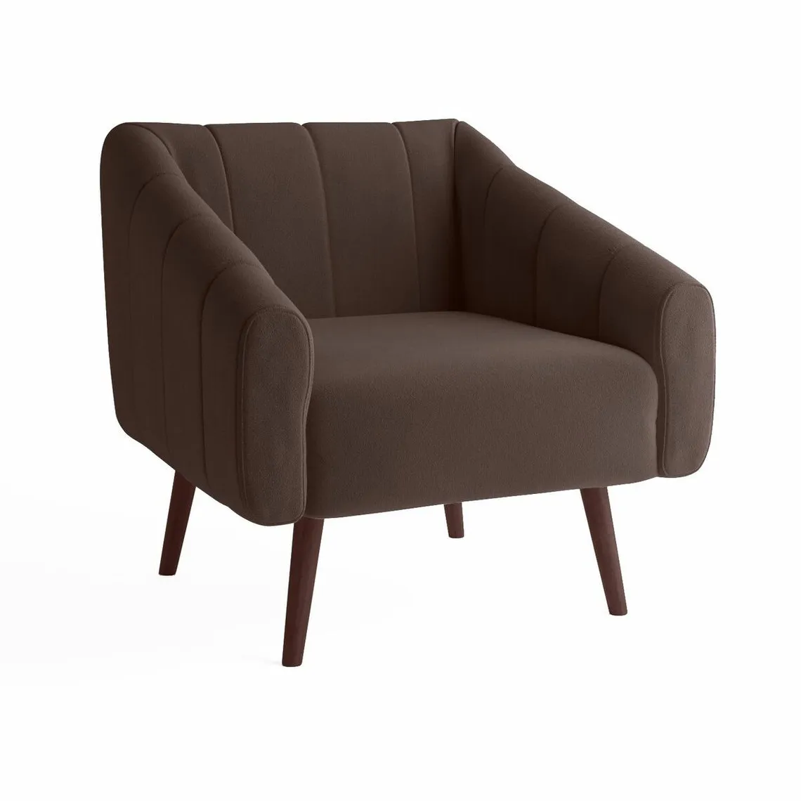 Fauteuil en velours marron | 3 Suisses