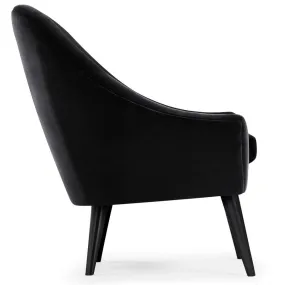 Fauteuil scandinave en velours noir  | 3 Suisses