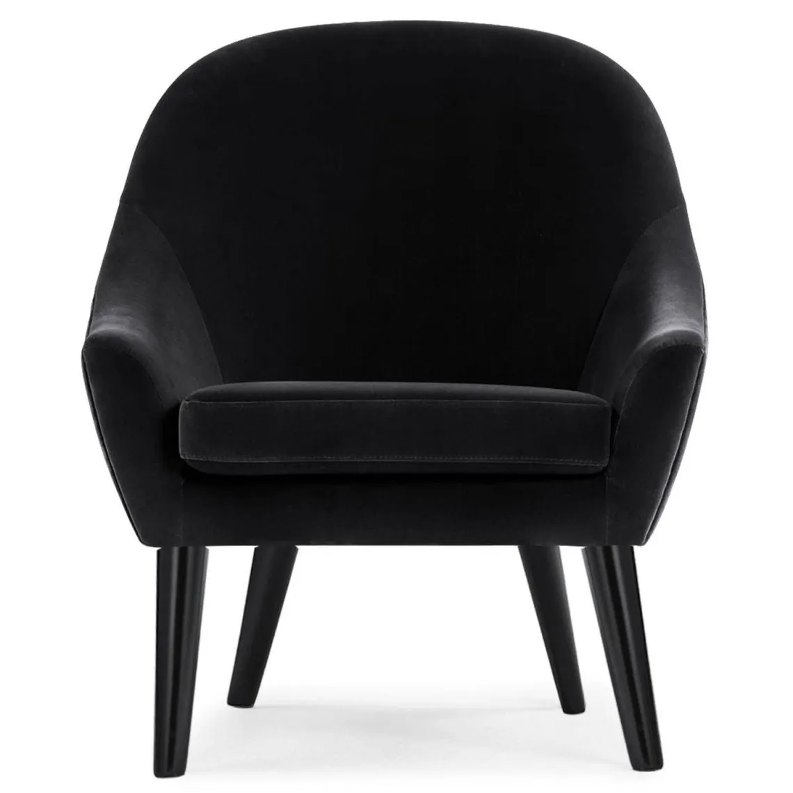 Fauteuil scandinave en velours noir  | 3 Suisses