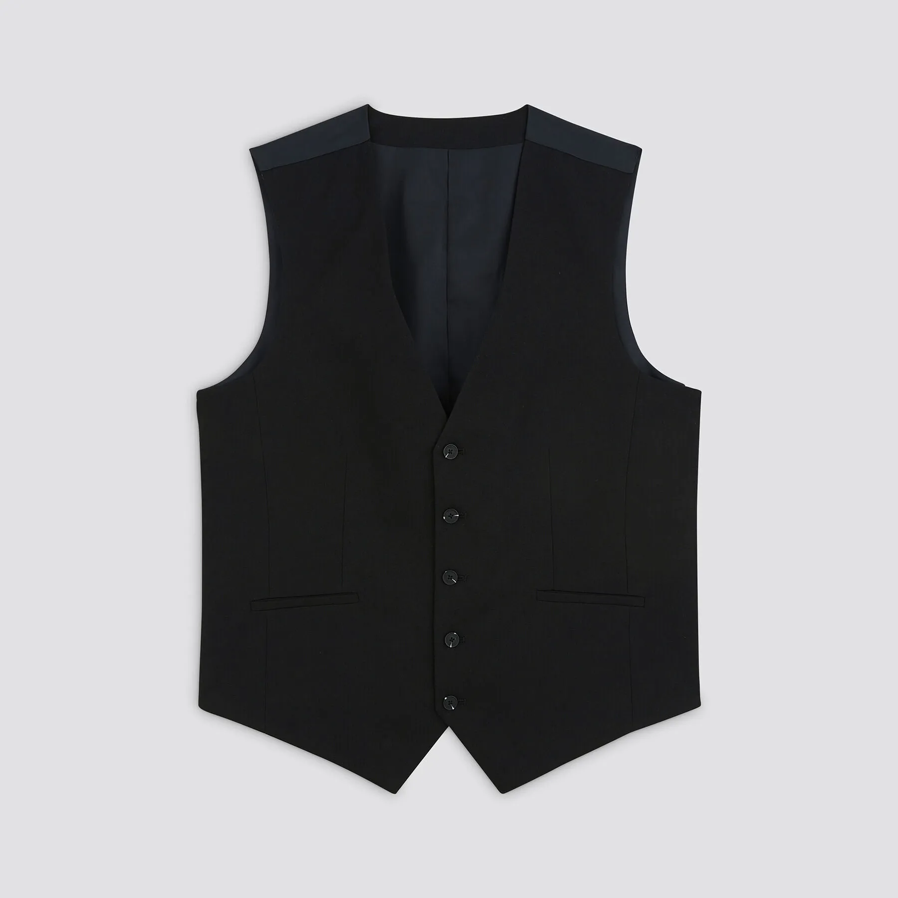 Gilet de costume uni slim Noir | Jules