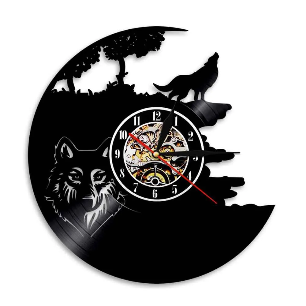 Horloge En Vinyle Loups Rétro