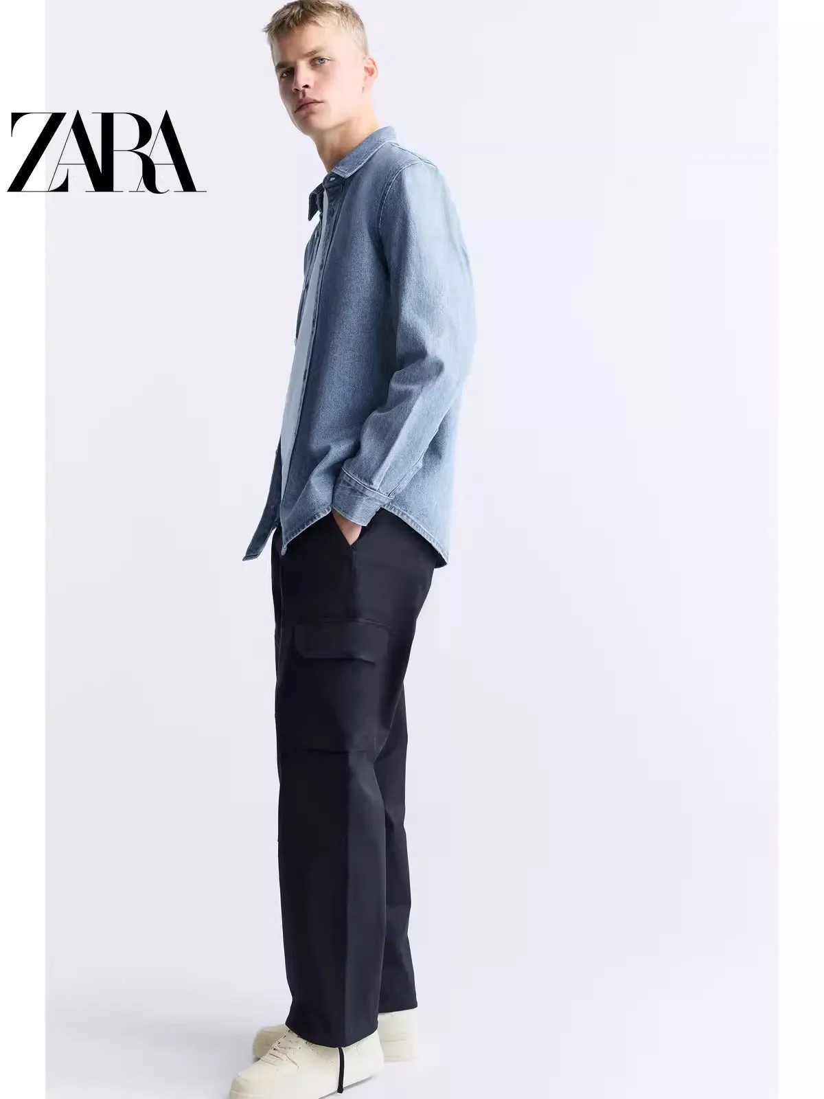 Importé  - ZARA NEW - Chaussure Homme Baskets Rétro Décontractées - Blanc