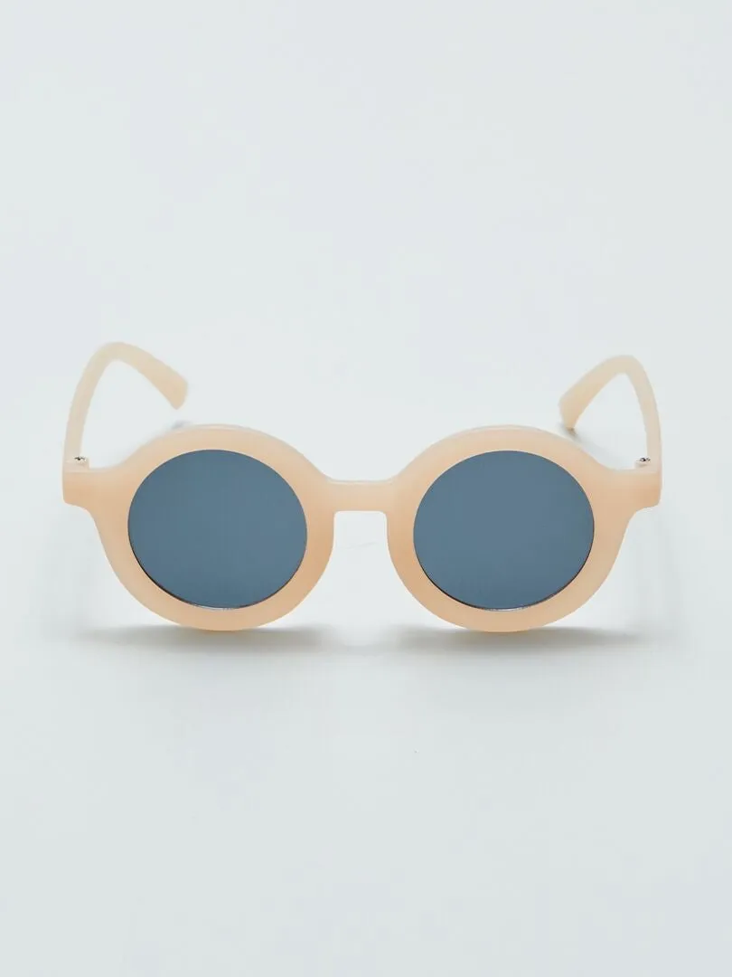 Lunettes de soleil ronde - beige