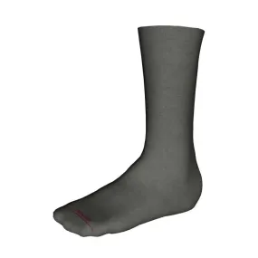 Mi-Chaussettes - Unies à côtes coton/cachemire - Gris médium - Labo...