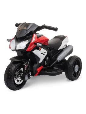 Moto électrique pour enfants 3 roues 6 V 3 Km/h effets lumineux et sonores - Rouge