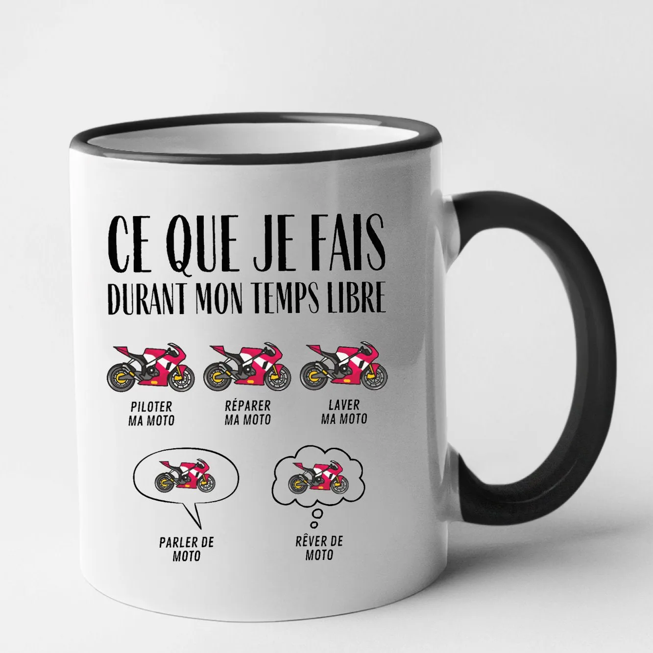 Mug Ce que je fais durant mon temps libre Moto