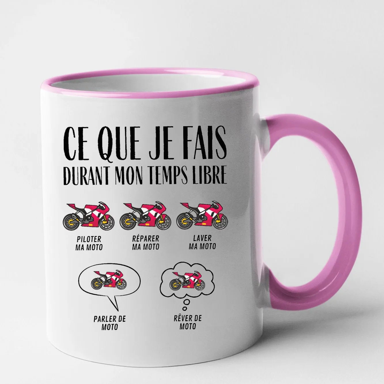 Mug Ce que je fais durant mon temps libre Moto