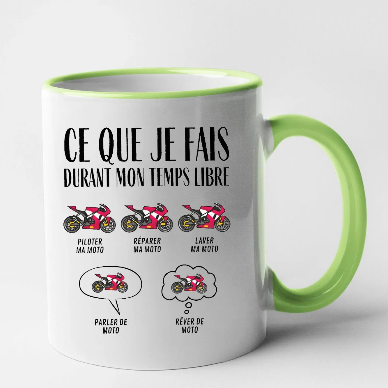 Mug Ce que je fais durant mon temps libre Moto