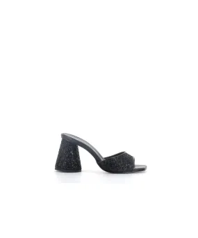 MULES SELLA CUIR GLITTER NOIR