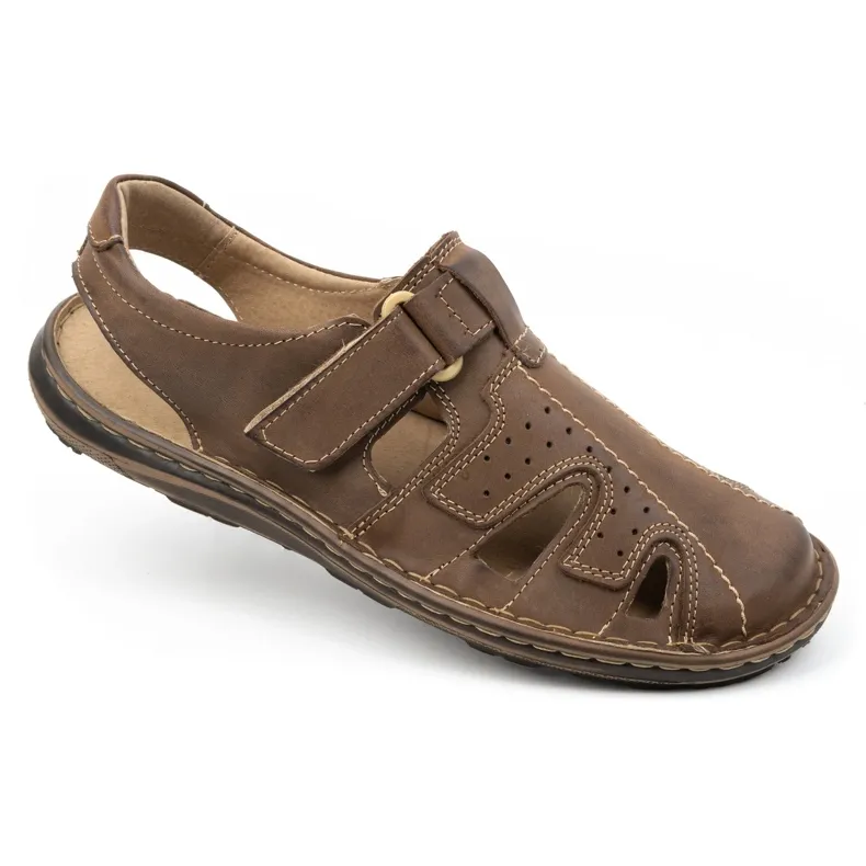 Olivier Sandales cuir été homme 678MA marron brun