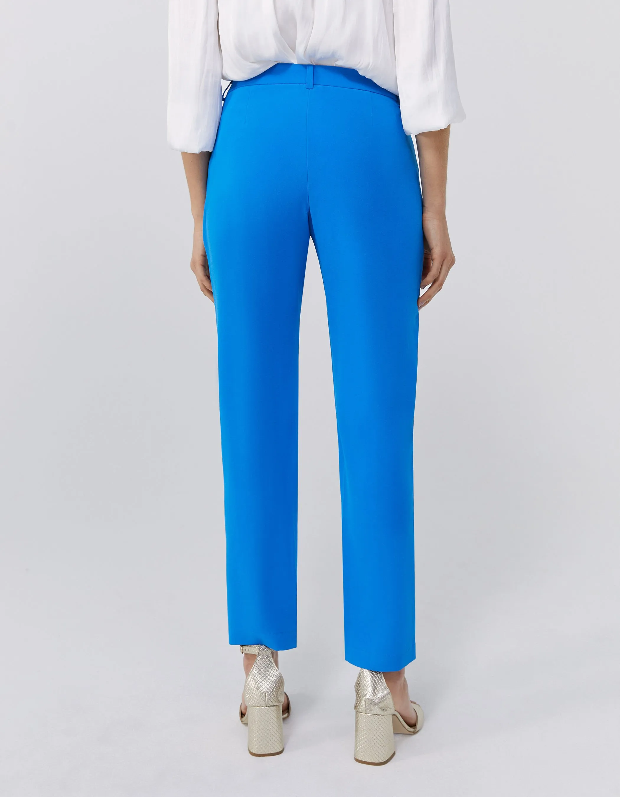 Pantalon de costume droit bleu Femme