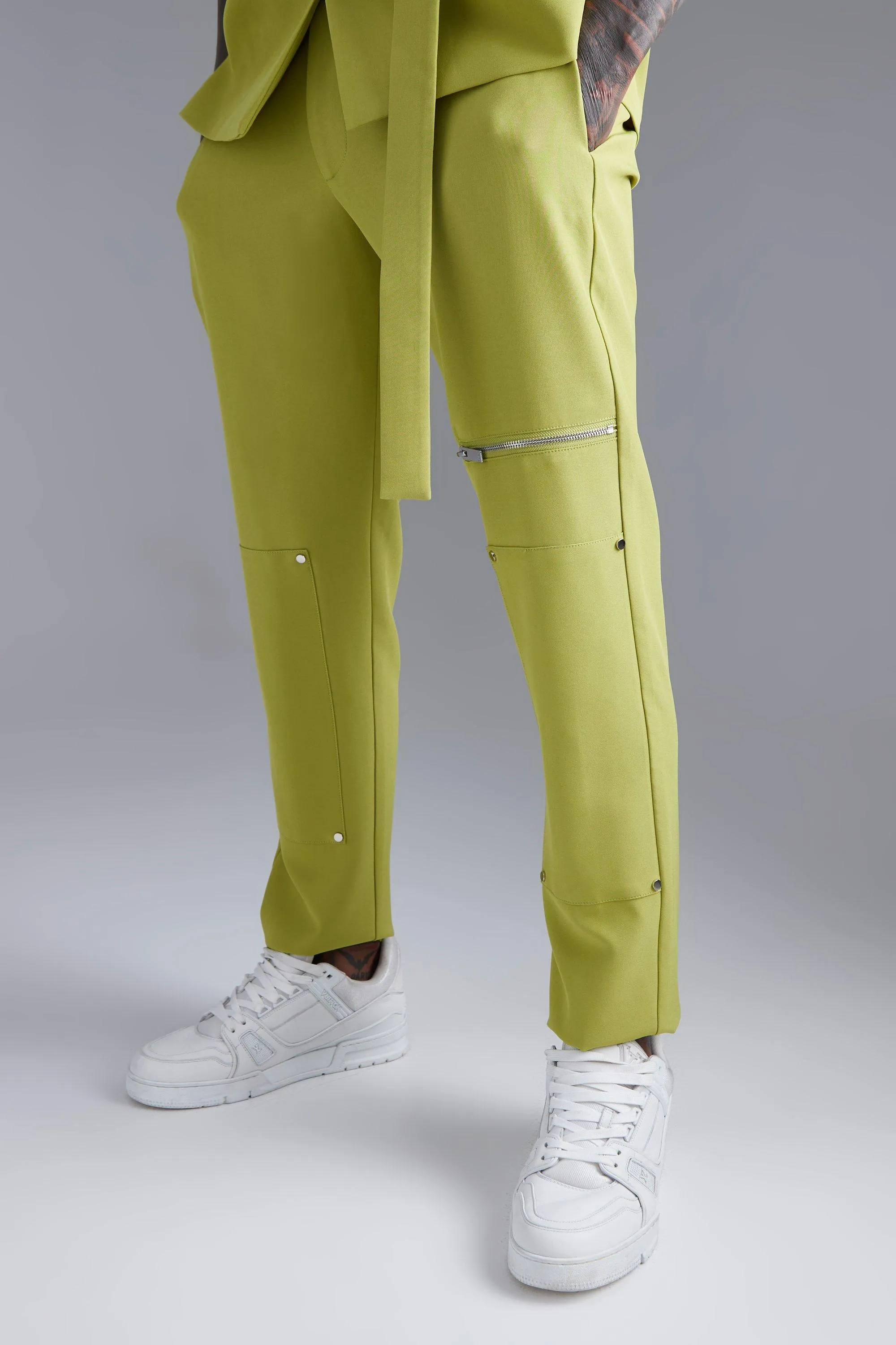 Pantalon de costume skinny zippé