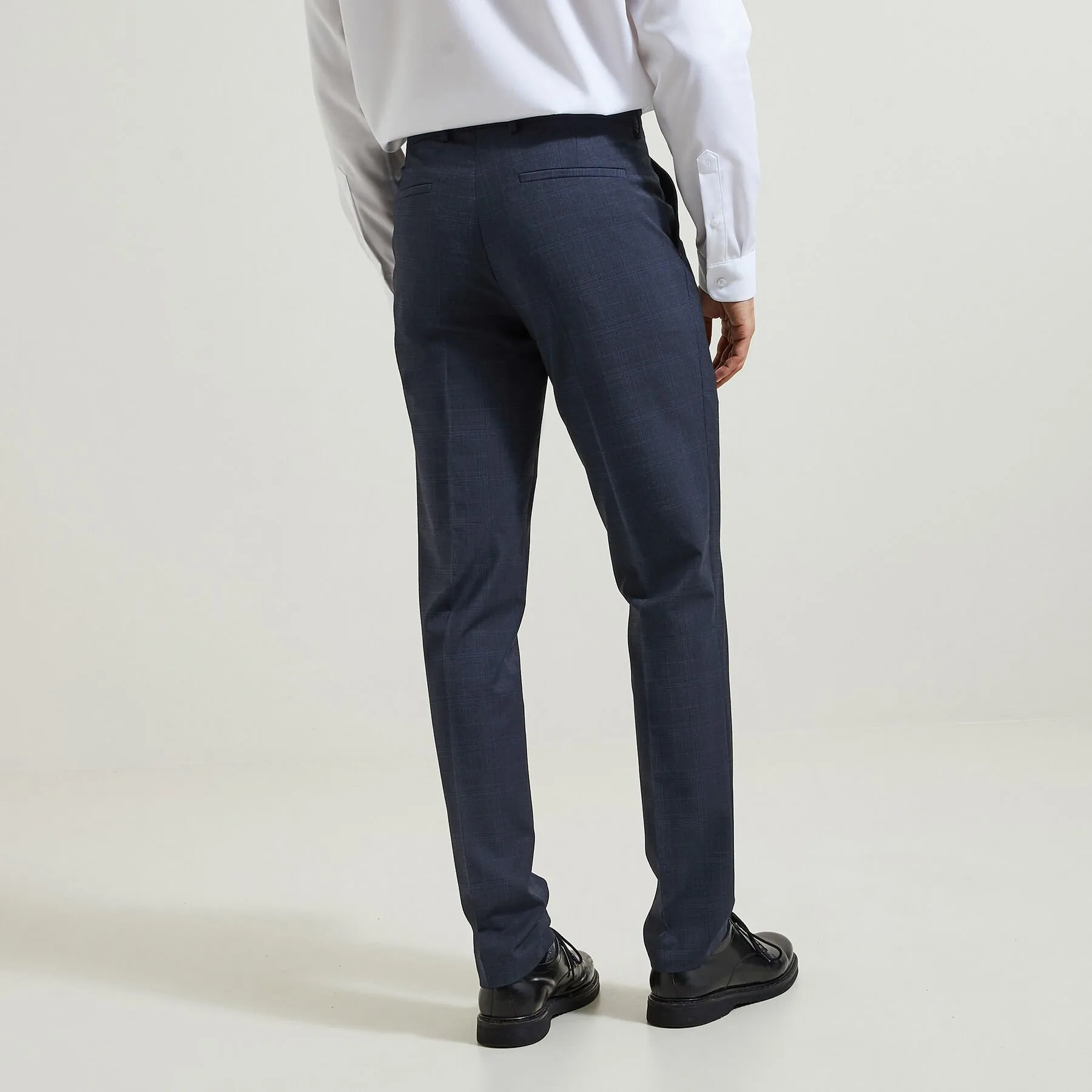 Pantalon de costume slim à carreaux Bleu foncé | Jules