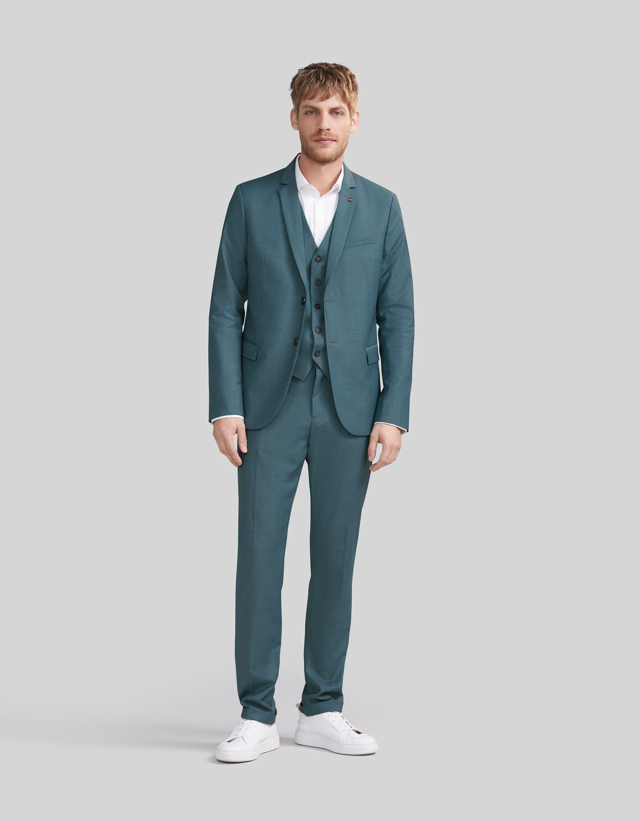 Pantalon de costume vert bleuté Homme