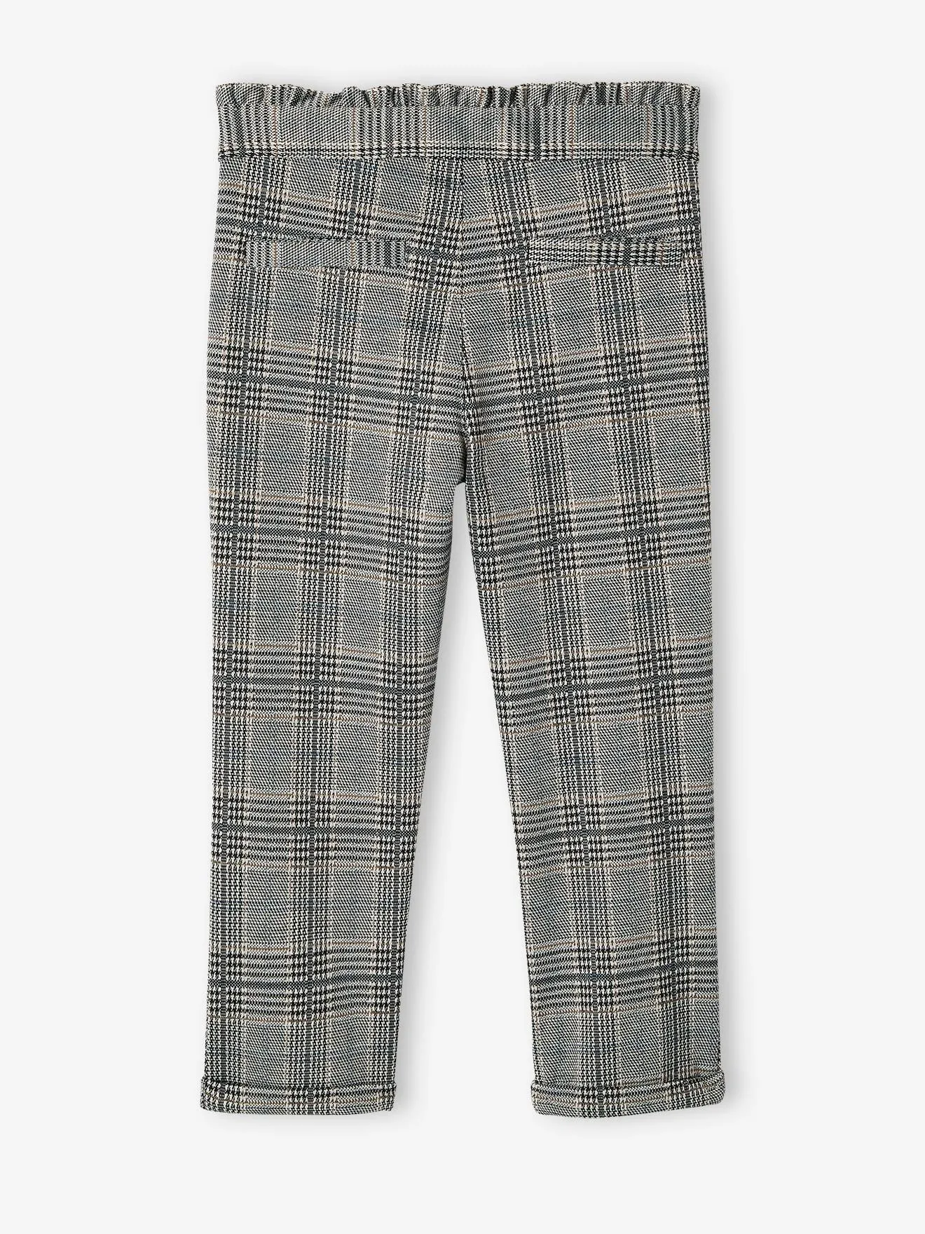 Pantalon à carreaux en lainage fille gris carreaux - Vertbaudet