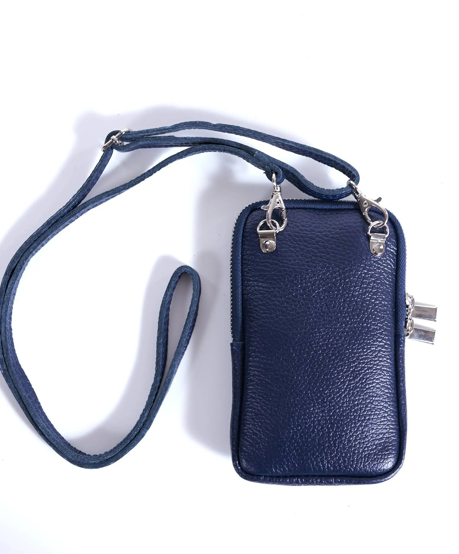 Petit sac à bandoulière femme cuir pour téléphone portable bleu Willow