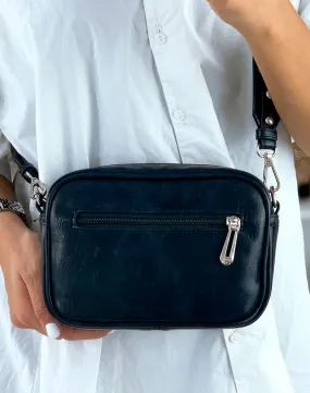 Pochette bandoulière à poche frontale bleue nuit