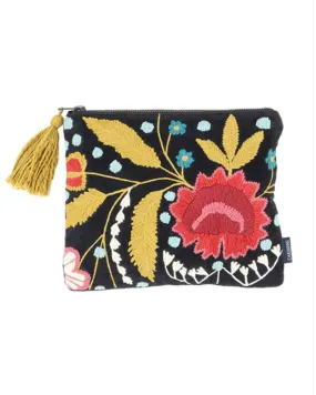 Pochette brodée en velours MYSORE - Caravane