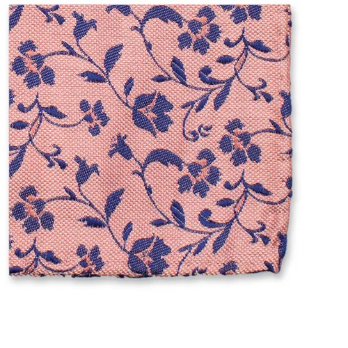 Pochettes de costume / Pochette de costume de luxe rose clair - Fleurs bleues