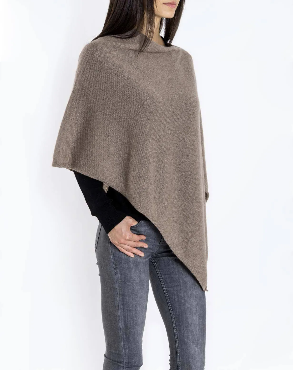 Poncho Asymétrique en Cachemire Femme