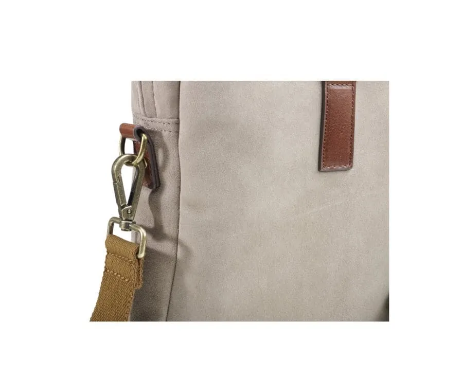 Porte-documents en velours taupe Harwinton