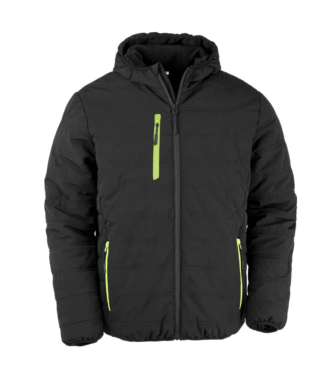 Result Genuine Recycled Veste d'hiver matelassée pour hommes Compass (Noir/vert citron) - UTBC4959