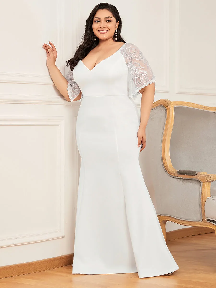 Robe de Soirée Grande Taille Sirène Moulante Sexy à Manches évasée